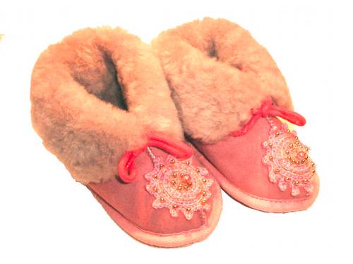 Chaussons Bébé en Mouton Retourné de La Macédoine NEUFS