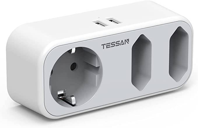 Adaptateur Sécurité Voyage Adaptateur Prise USA 6-en-1 - 3 Ports USB Pour Voyage Canada, Mexique, Thaïlande Adaptateur Prise Usa Vers France