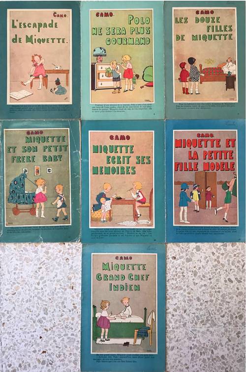 7 albums de la Série "Miquette" de Camo (1922-1933)