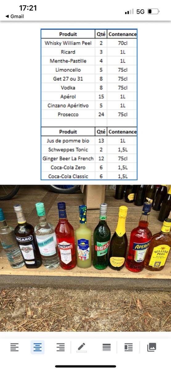 Vends lot de boissons neuves et non entamées