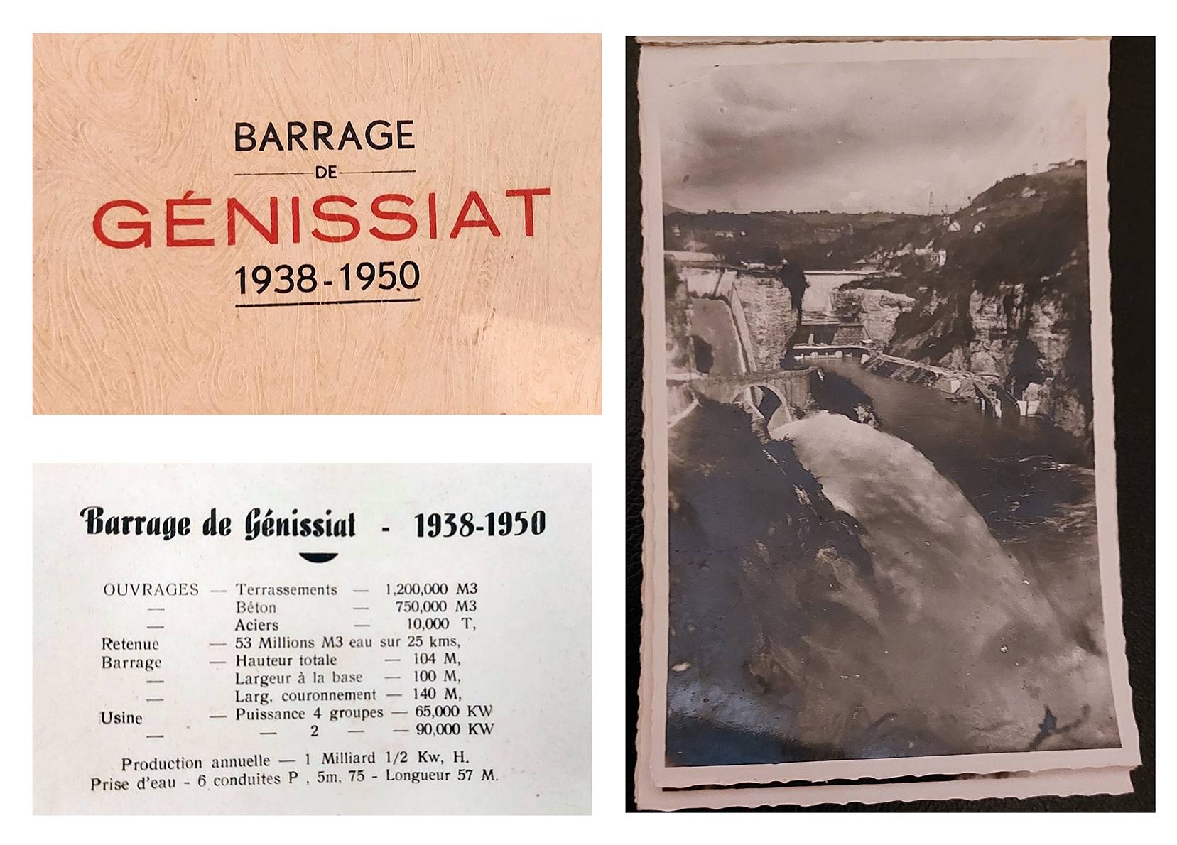 Ancien Barrage de Génissiat de 10 vues 1938 1955 on Gens de