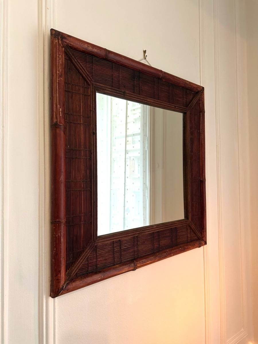 Ancien miroir en Bambon