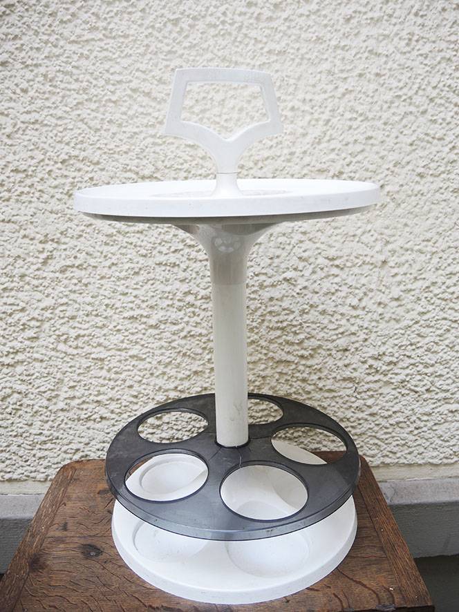 Ancien Bar Portatif- Serviteur Blanc Style Flair Prisunic