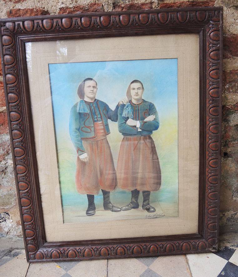 Ancien portrait de 2 Zouaves signé et encadré