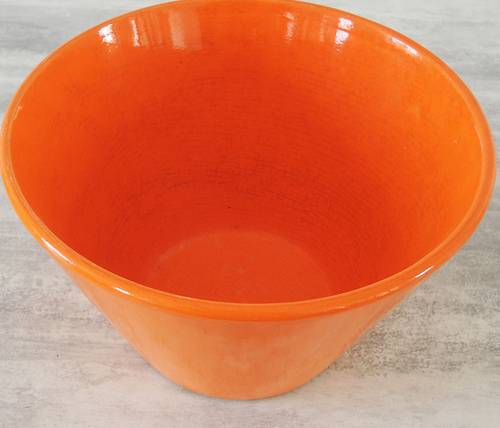 Ancien Saladier en Faïence Orange Mbfa Pornic