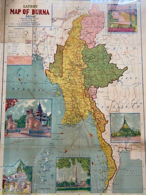 Ancienne carte de la Birmanie