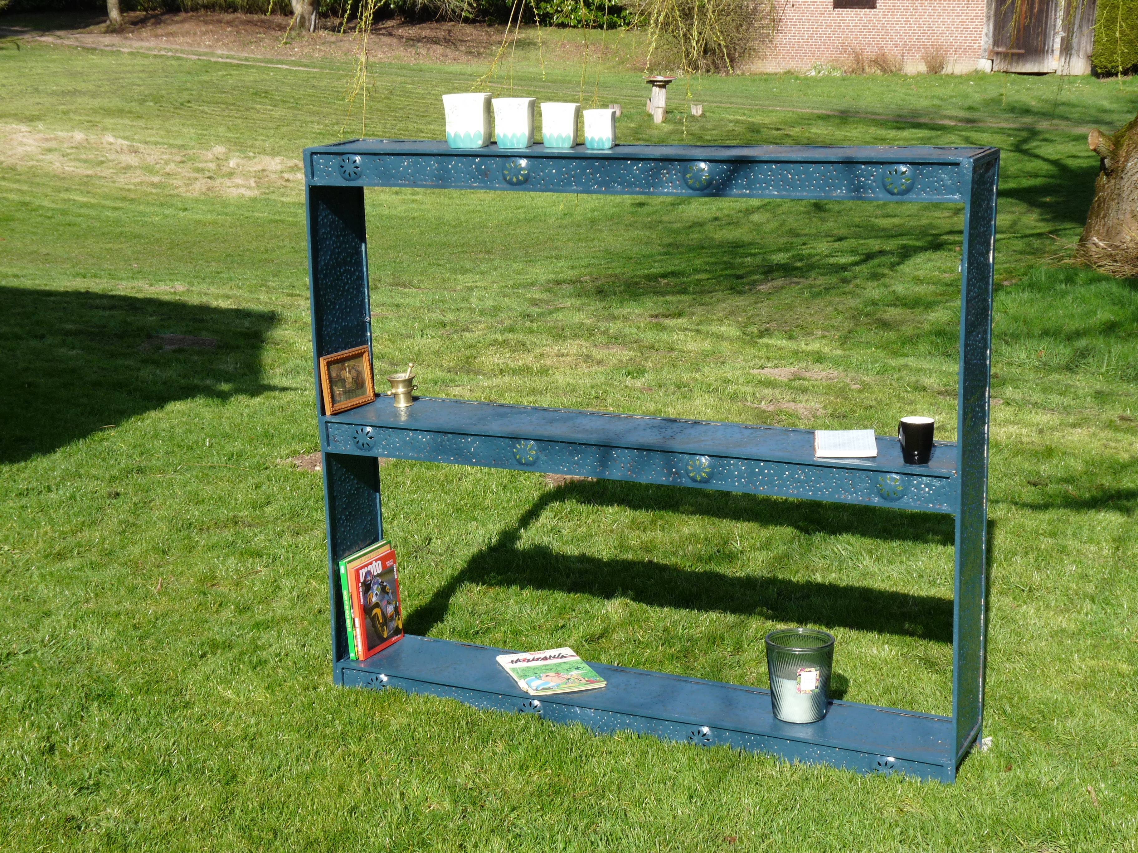 Ancienne étagère de fleuriste en métal