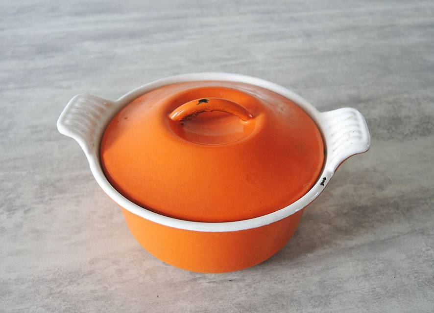 Faitout Rond Le Creuset – Fonte émaillée Orange – Vintage – Induction Compatible