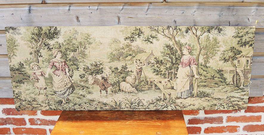 Ancienne Tapisserie de Style Aubusson Scène – Champêtre