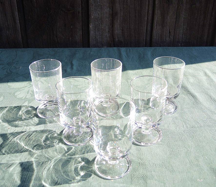 6 Anciens Verres à Vin - Apéritif Transparent Luminarc France