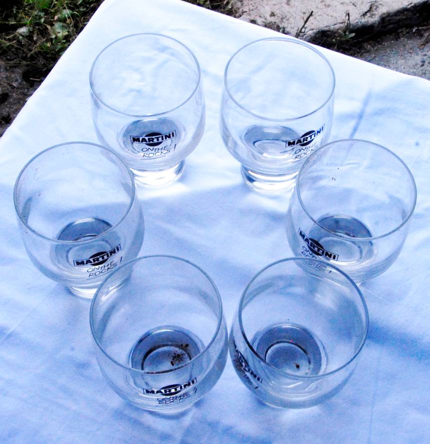 6 Anciens Verres à Martini On The Rocks