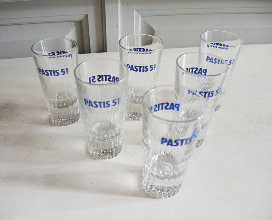 6 Anciens Verres Pastis 51