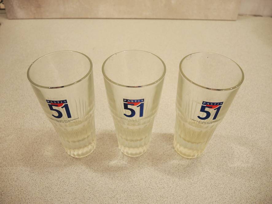 3 Anciens Verres PASTIS 51