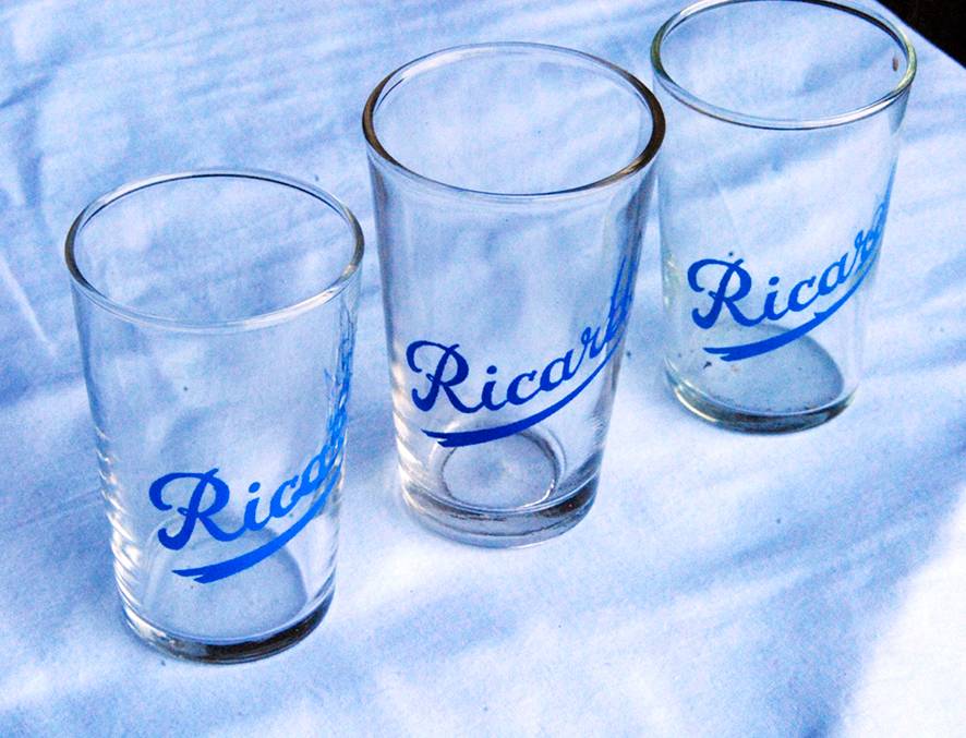 3 Anciens Verres Ricard H 7,8 cm
