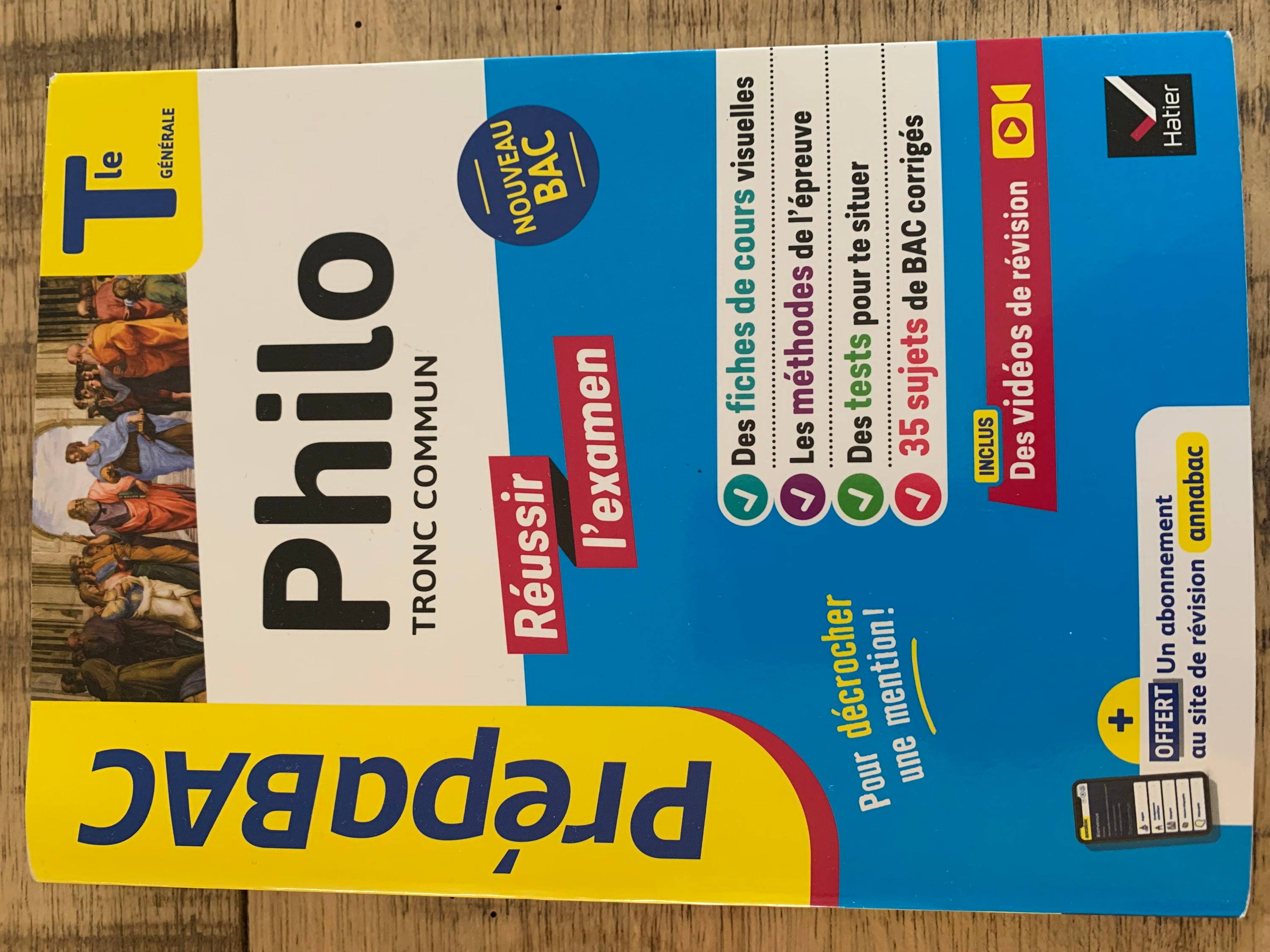 Annales Philo tronc commun Prépabac ISBN 9782401094710. Remise en mains propres