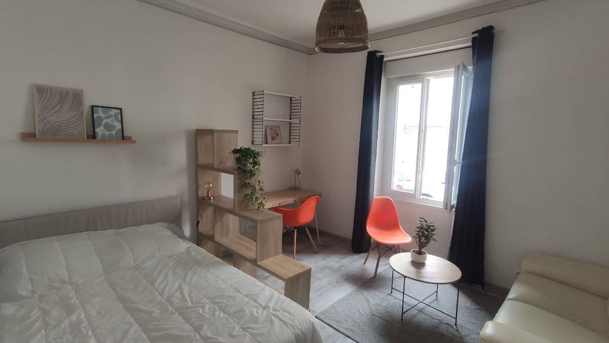 Loue beau studio T1 bis meublé de 25m² quartier Zola (Nantes) - 1 chambre
