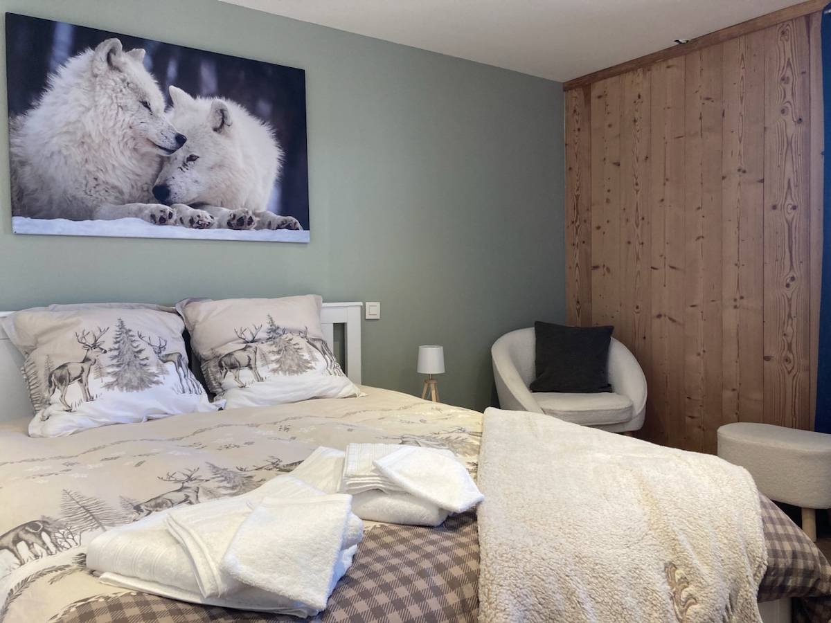 Loue appartement 4 couchages - vue Mont blanc en plein centre de Combloux