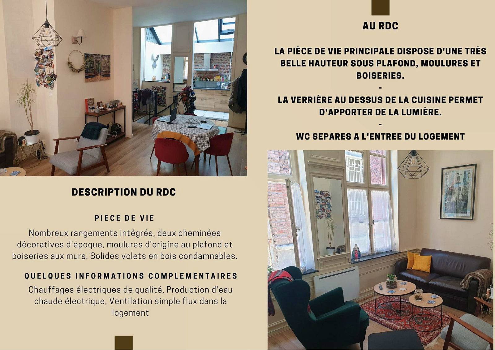 Loue appartement meublé en souplex Vieux Lille 50m²+12m² (59800)