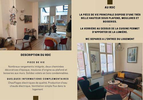 Loue appartement meublé en souplex Vieux Lille 50m²+12m² (59800)