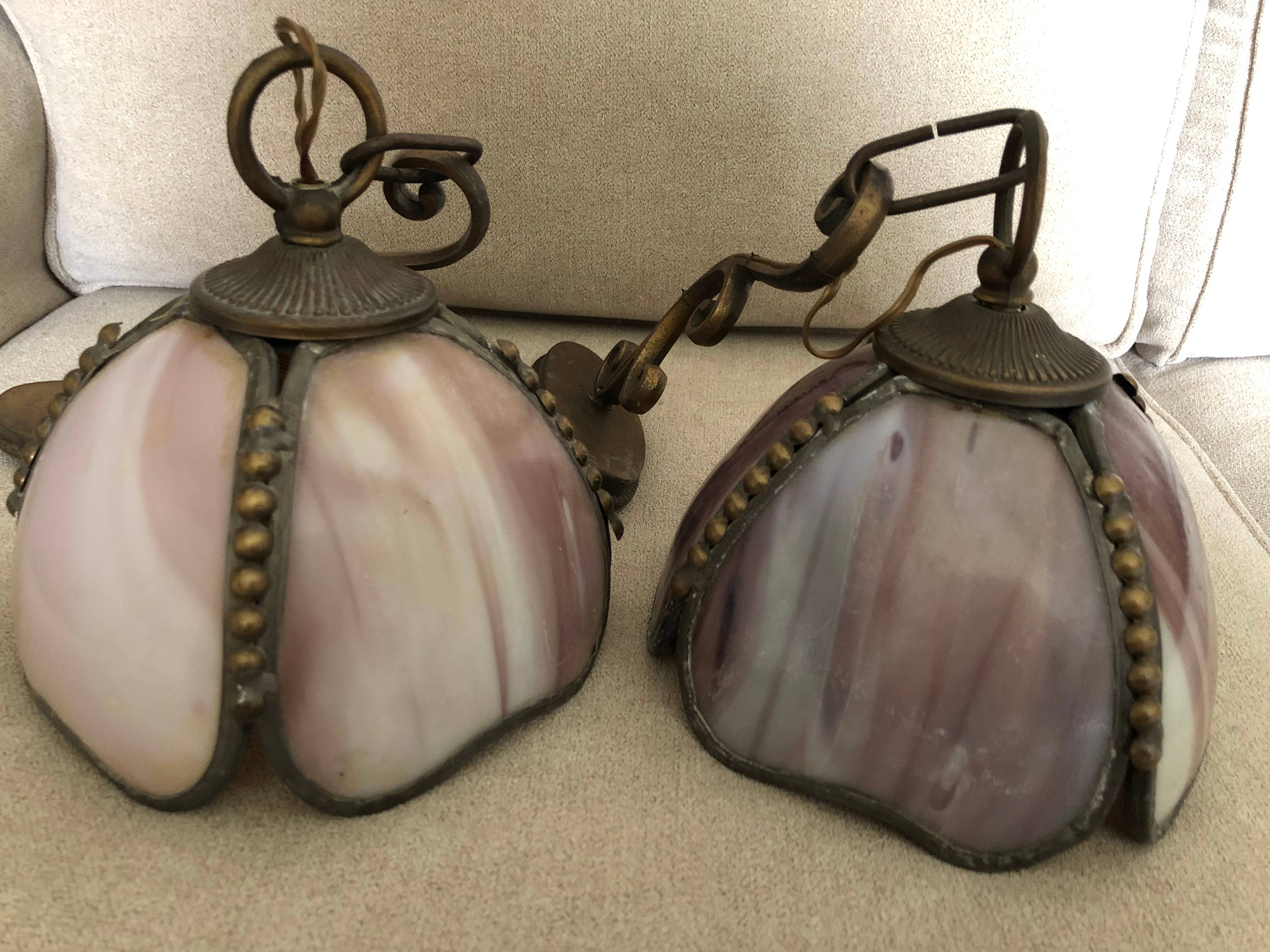 2 appliques anciennes style Tiffany