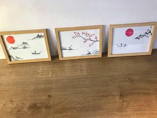 Aquarelles estampes japonaises