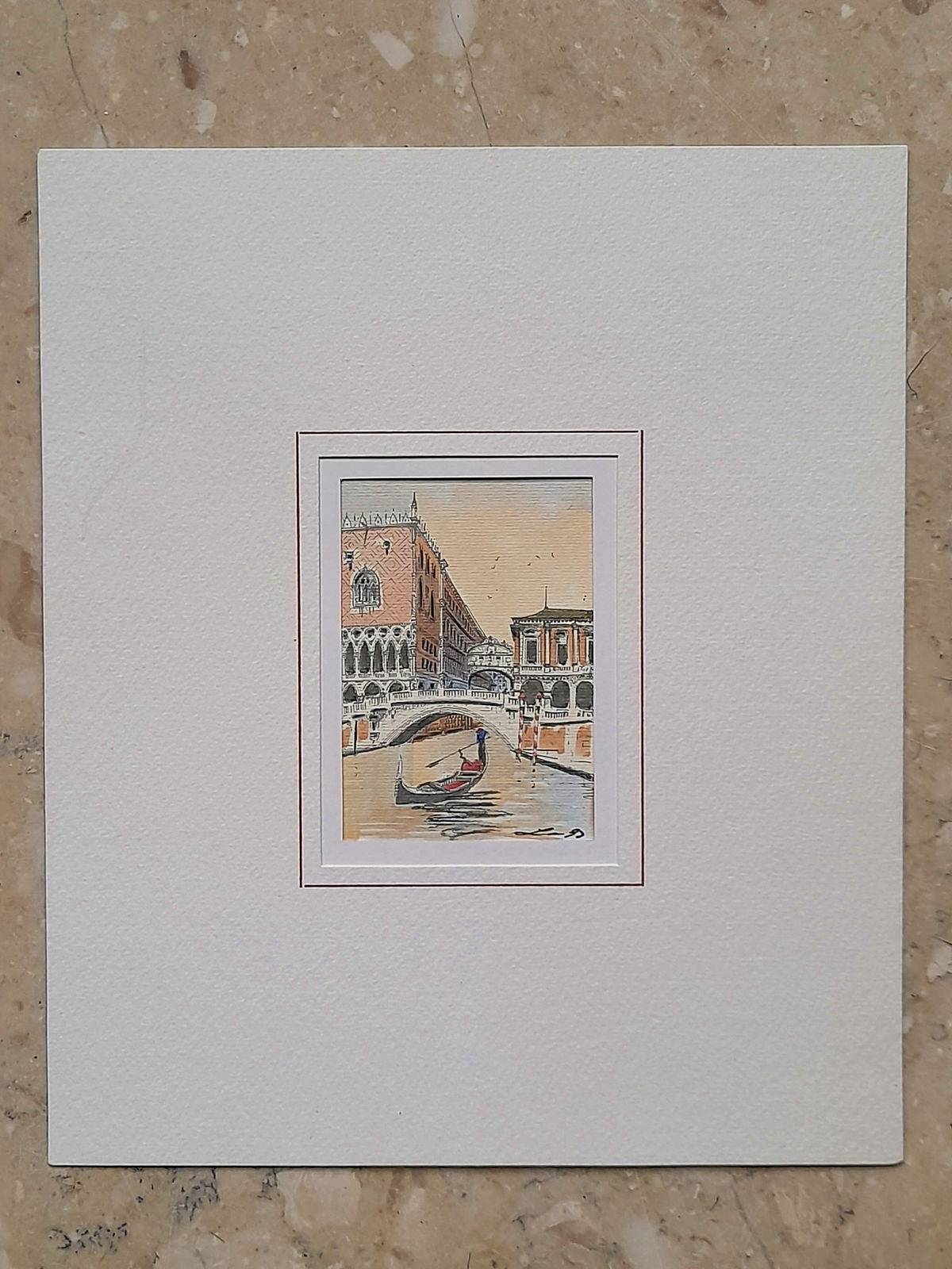 Vends 2 vues de Venise aquarellées