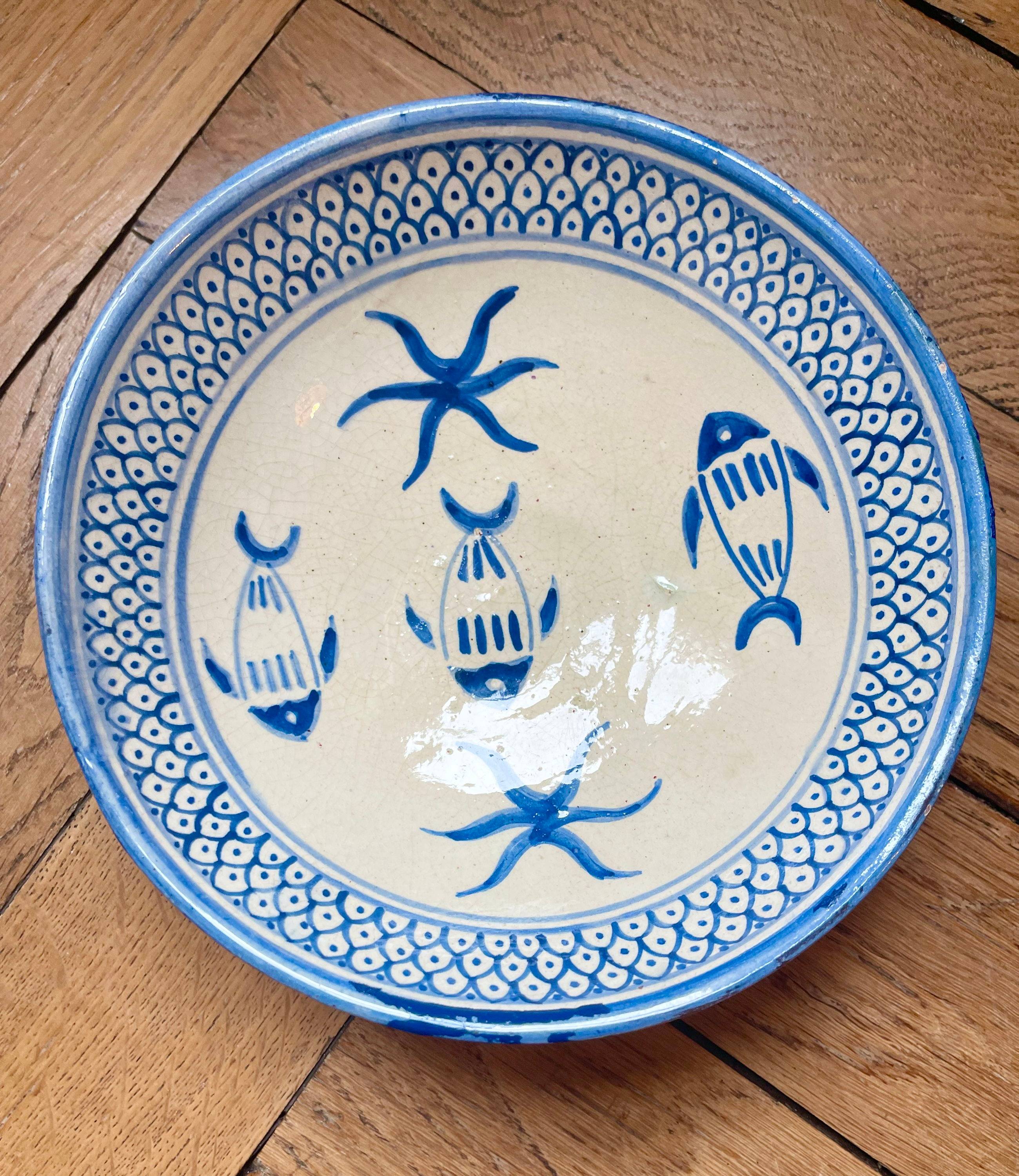 Assiette creuse marocaine Safi ancienne céramique