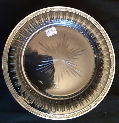 Assiette cristal et Argent Minerve