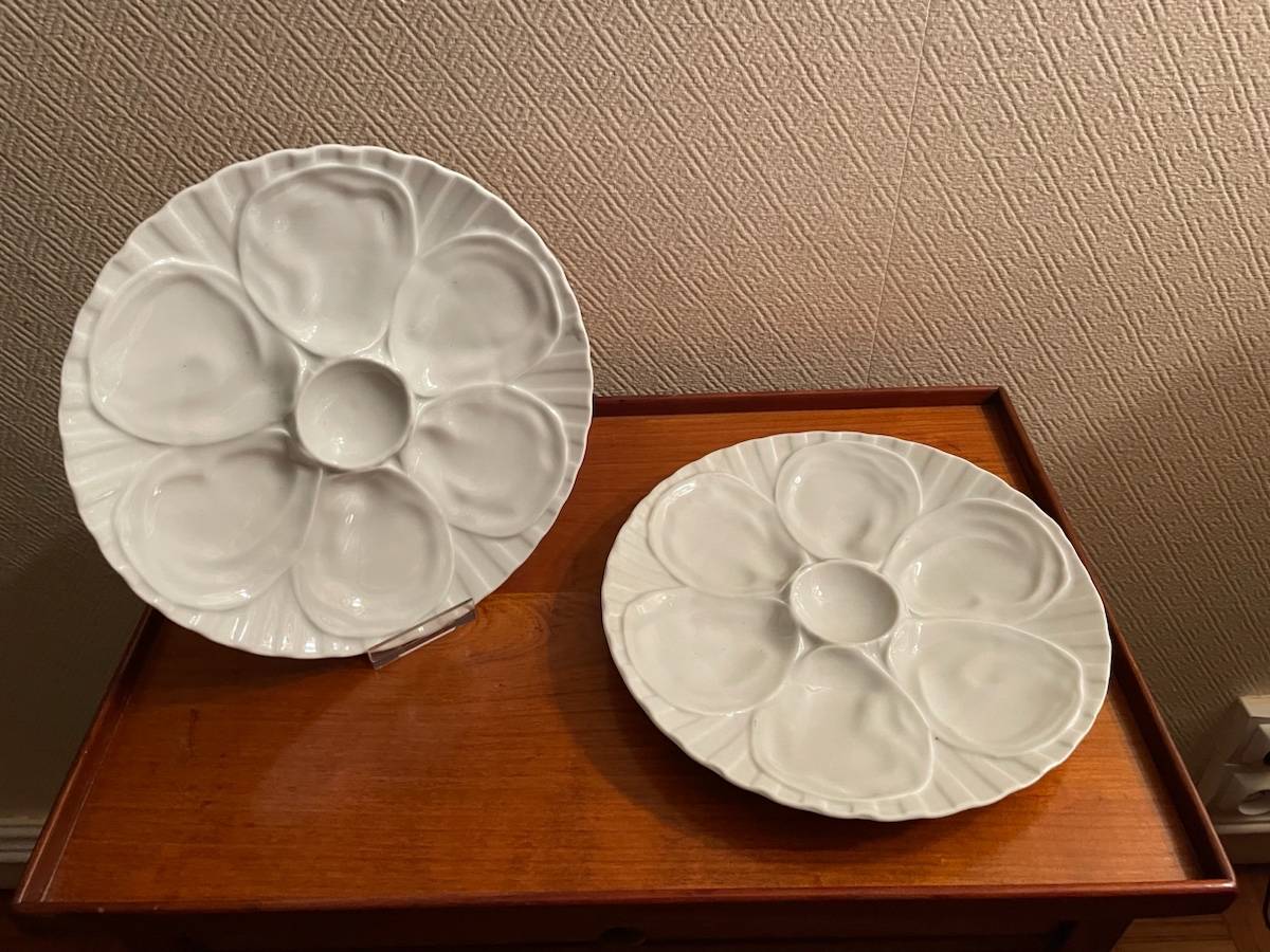 Vends 12 assiettes à huîtres Pillivuyt