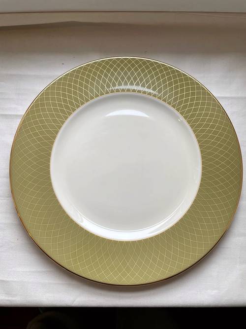 6 assiettes 27,5 cm en porcelaine Lenox - Olive - neuves