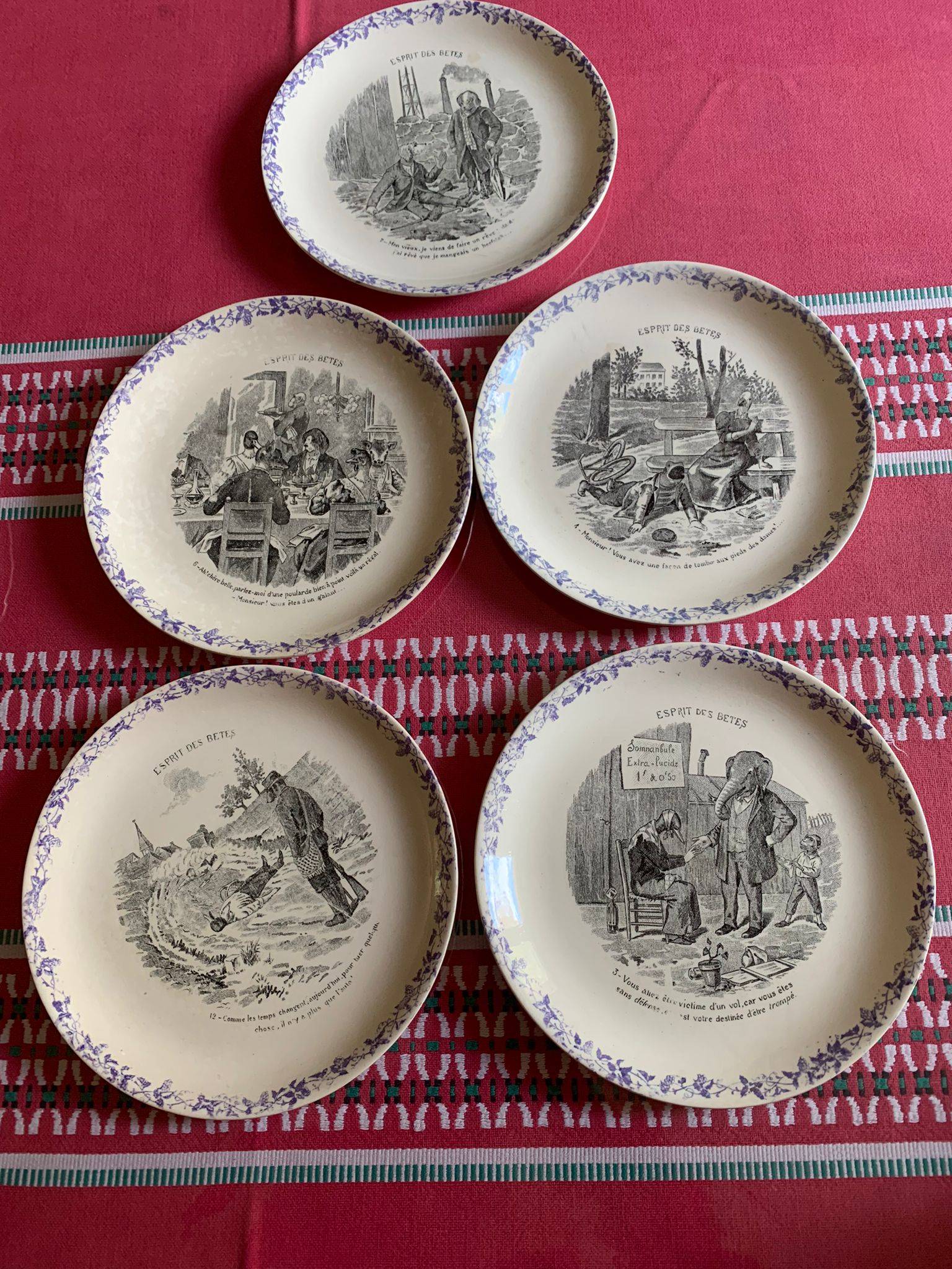 Vends 5 assiettes Sarreguemines