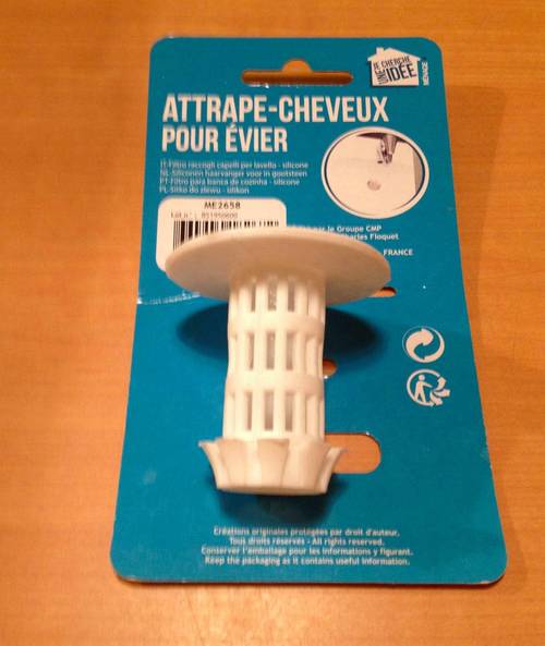 Attrappe cheveux pour évier neuf - diamètre 4,5 cm