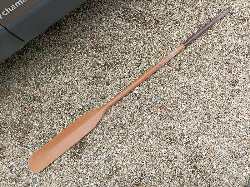 ANCIENNE RAME DE Bateau En Bois Et Laiton Double Emboîtable EUR 80,00