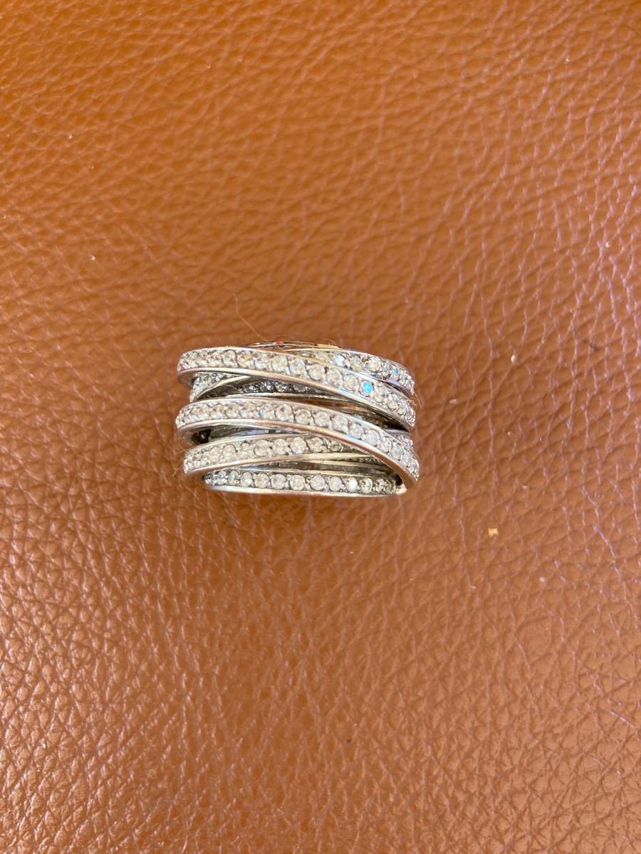 Bague en argent et zirconium.T52