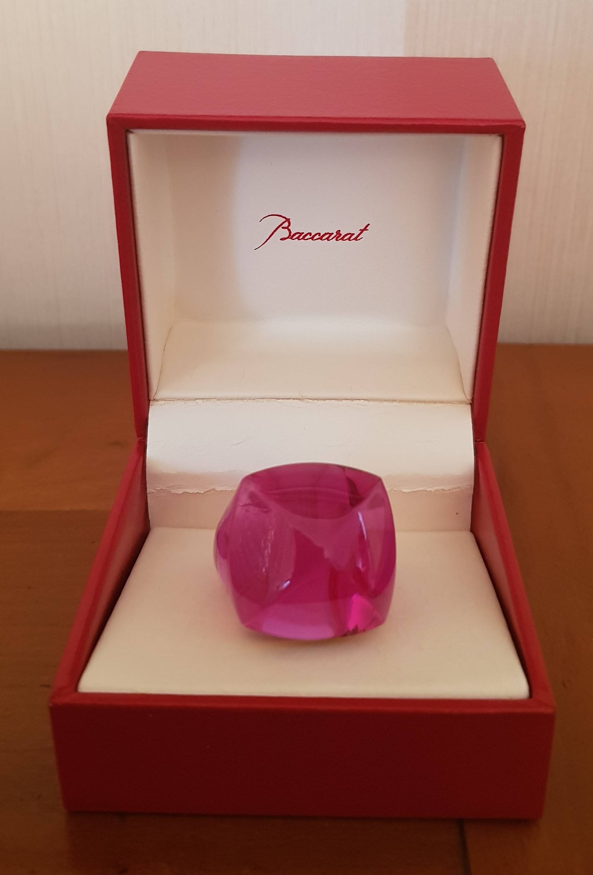Bague En Cristal Baccarat Medicis - Modèle Taille 57, Bijou Ancien Et élégant