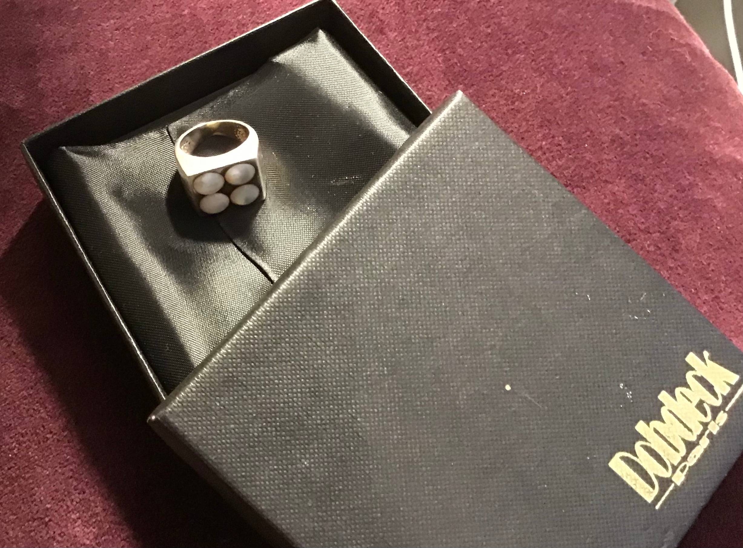 Bague de Créateur Vintage 90/ Argent et Pierre de lune / T 50