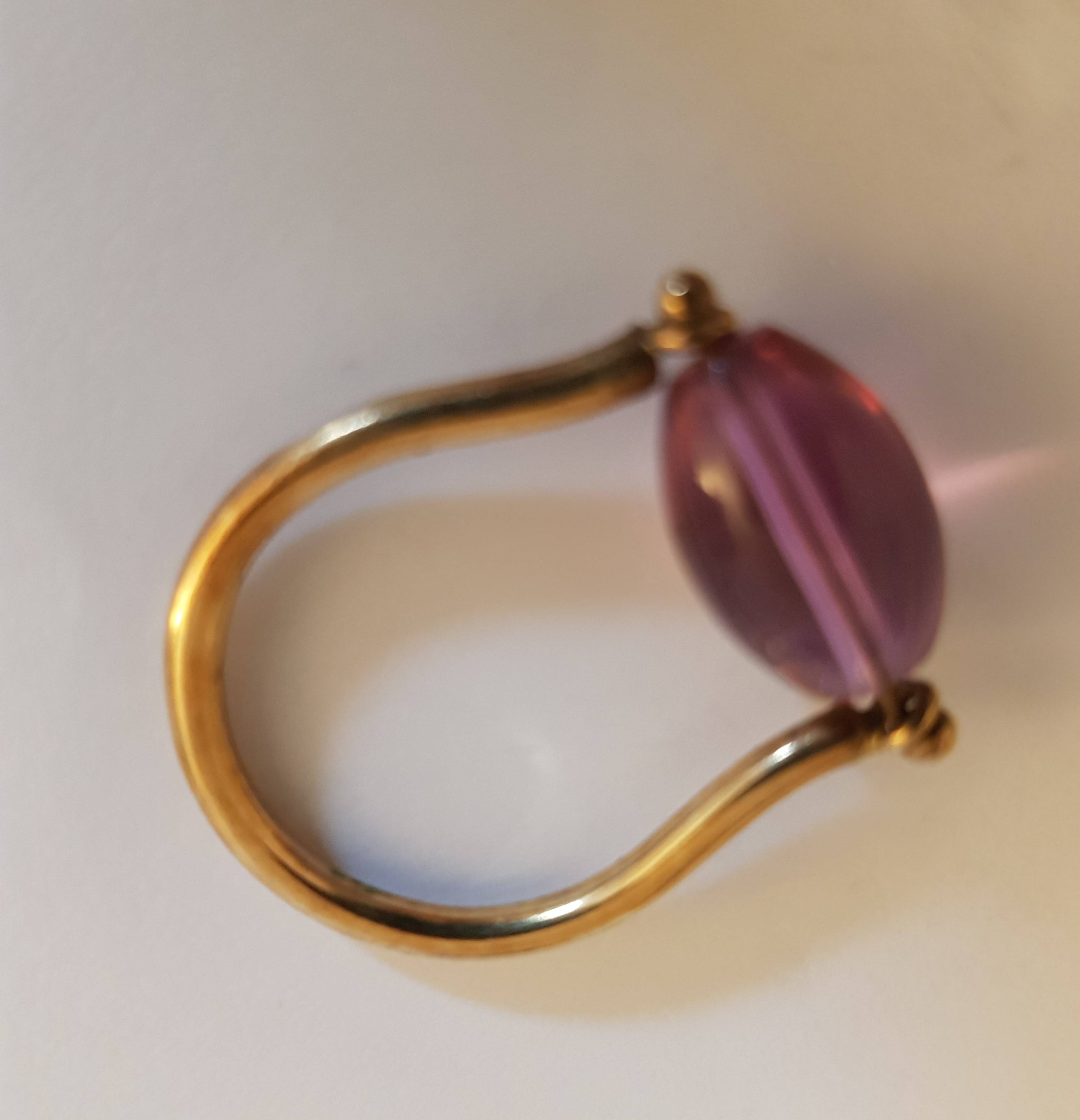 Bague en vermeil et améthyste, inspiration antique, taille 7 US (54,5 FR)