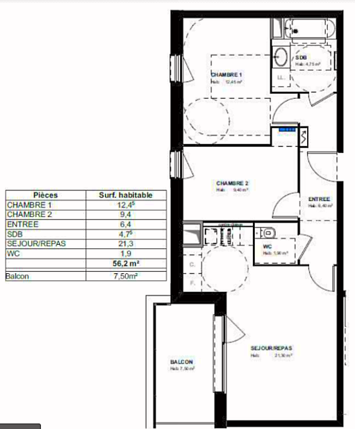 Loue T3 avec balcon et parking Toulouse métro Saouzelong