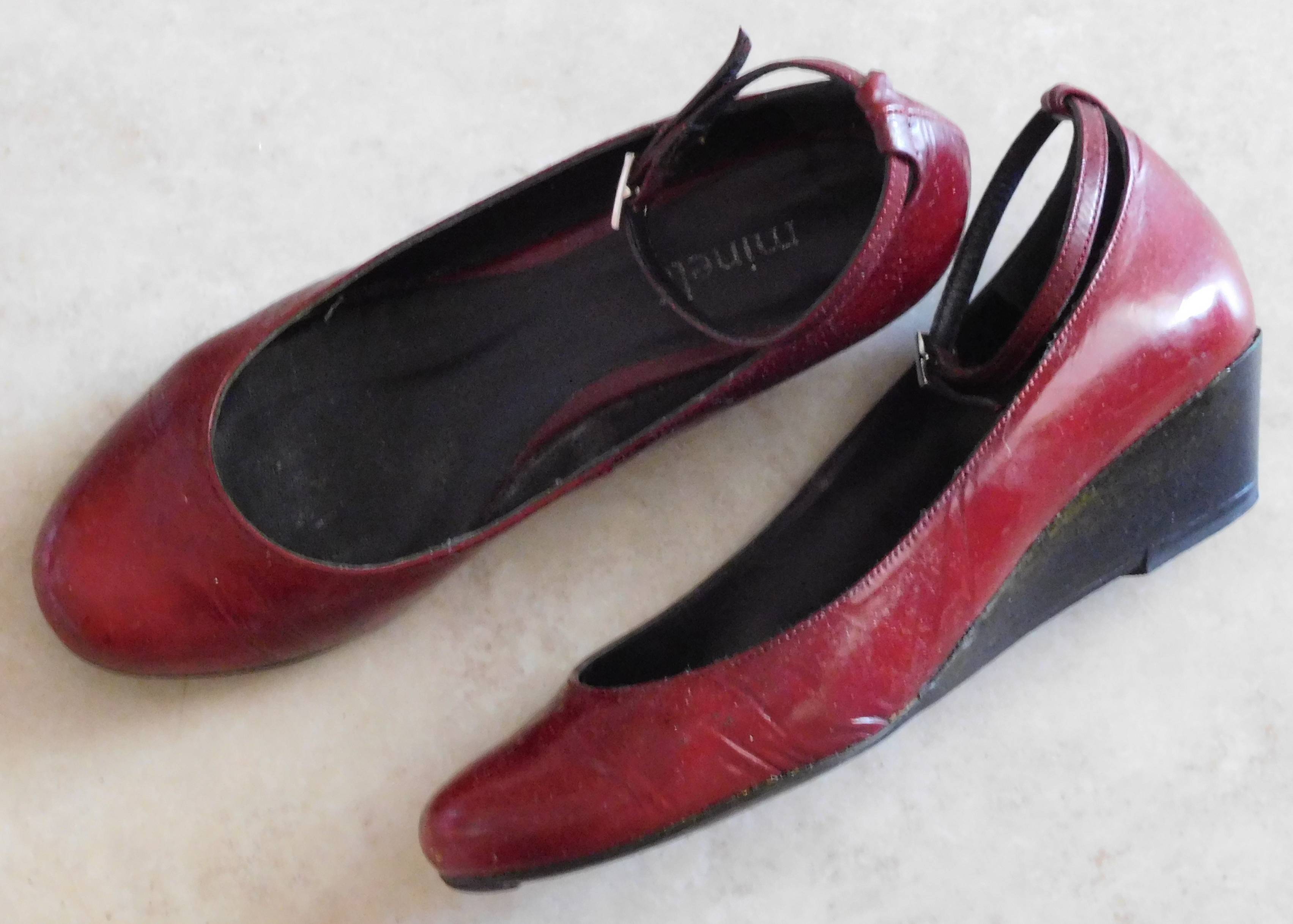 Ballerines compensées (bordeaux) - Pointure 38