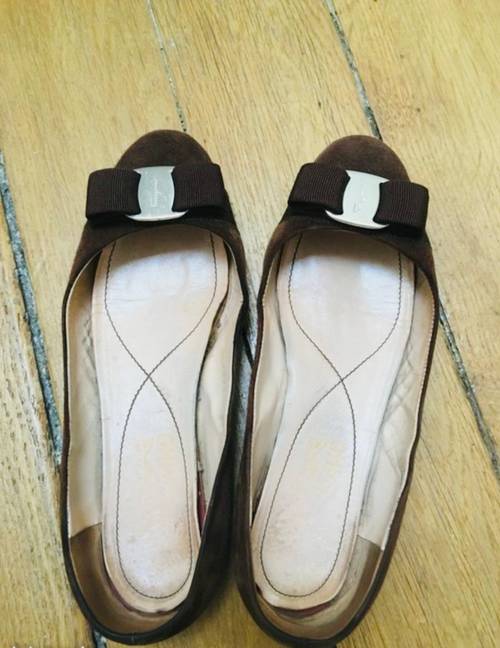 Ballerines Ferragamo daim marron 37,5