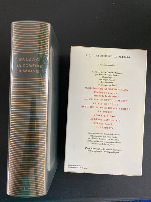Balzac La Pléiade Tome I