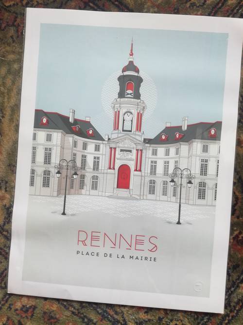 Belle Affiche Rennes 25x40 cm