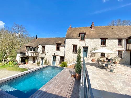 Loue belle maison avec piscine chauffée proche Houdan - 6 chambres, 12 couchages, Villette (78)