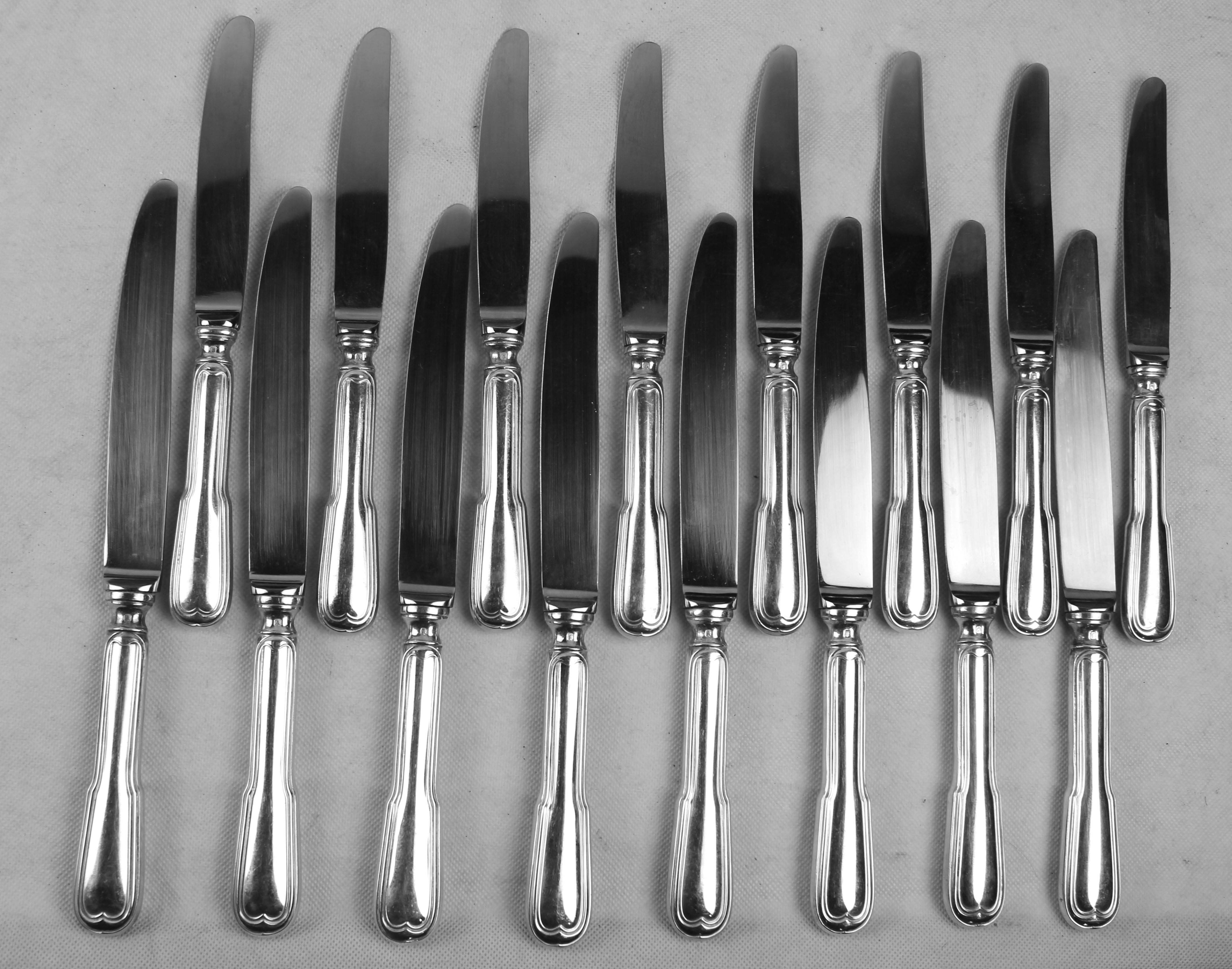 6 Couteaux En Argent Couzon France – État Neuf – Acier Inoxydable Et Argent Plaqué