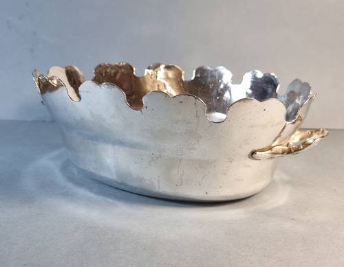 Très belle verrière en métal plaqué d’argent d’époque Louis XV