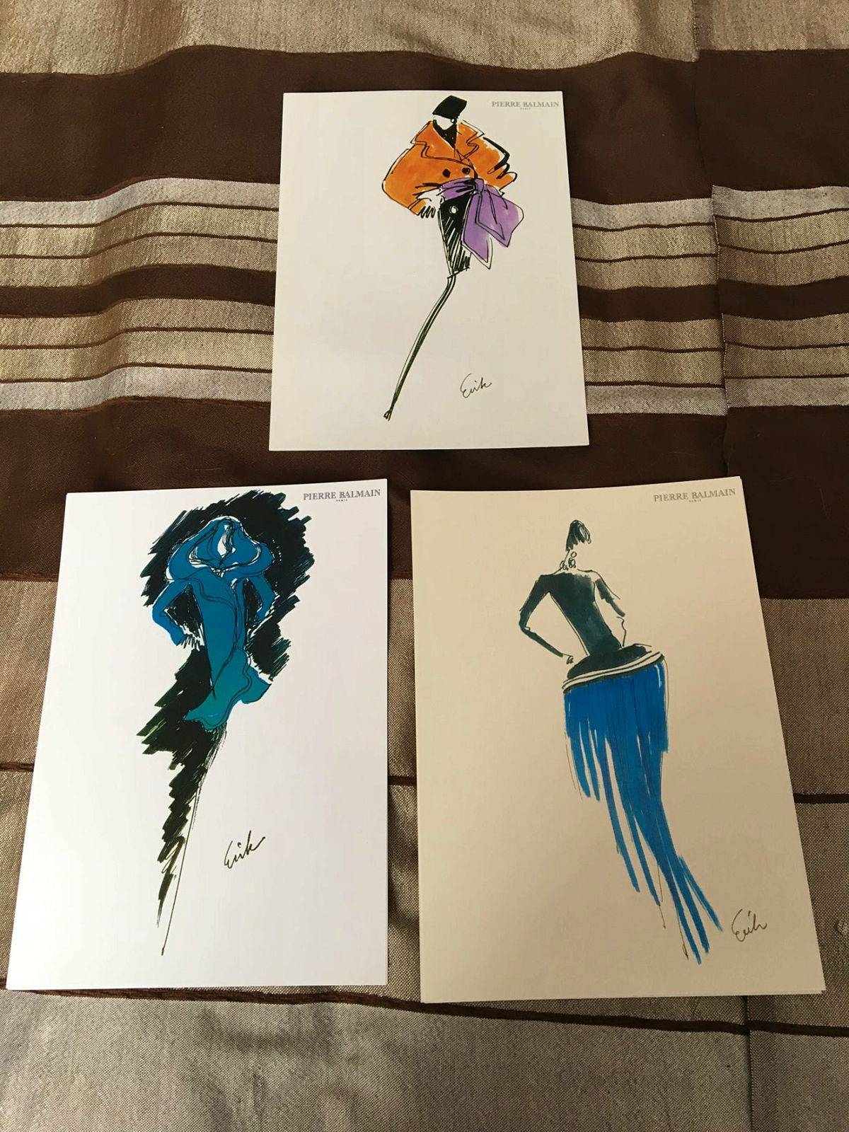Vends belles illustrations vintages de mode "Pierre Balmain"