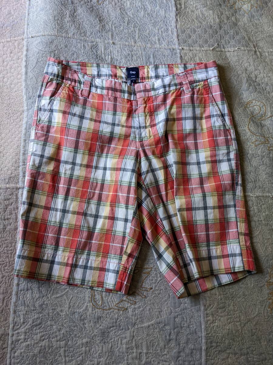 Bermuda Gap à carreaux orange et rouge taille 36 unisexe