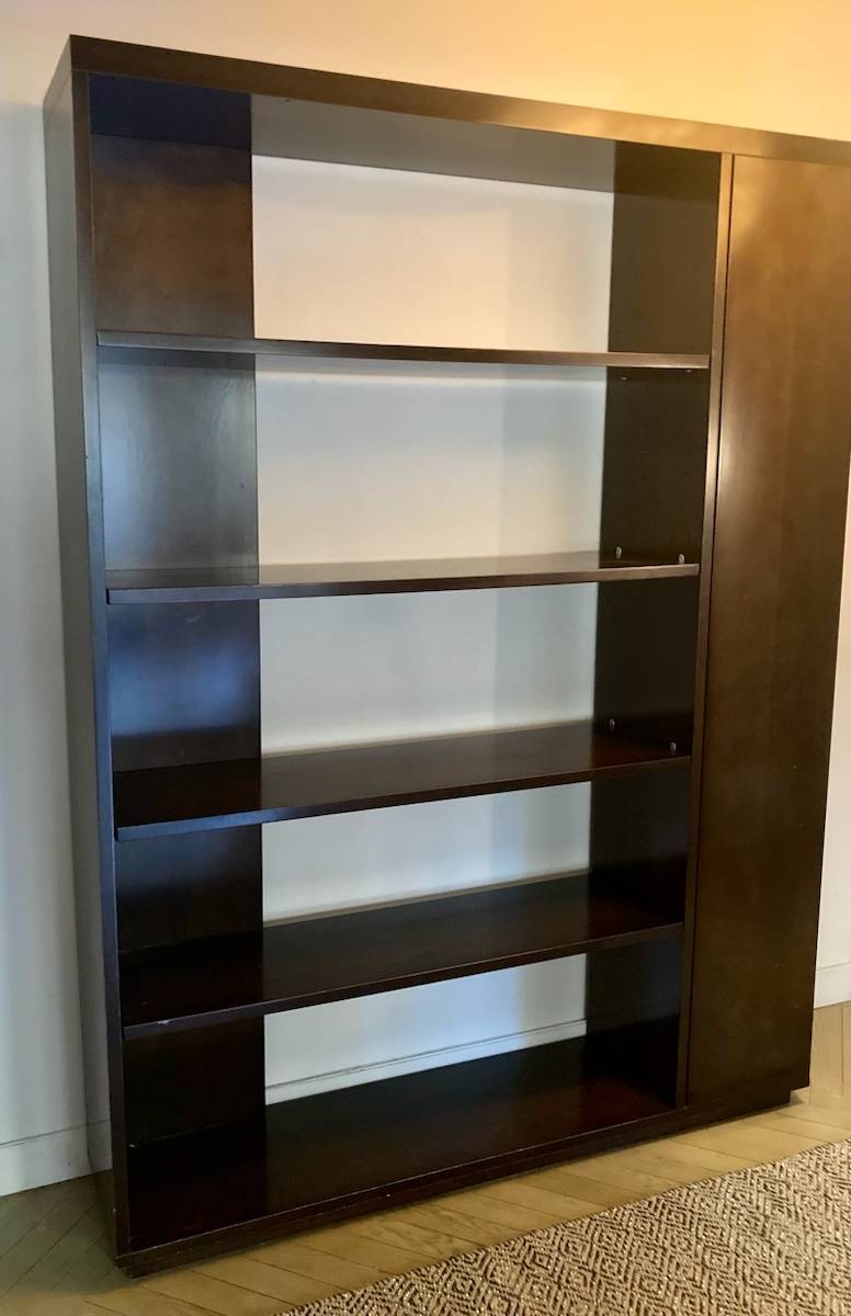 Vends bibliothèque bois laqué Hugues Chevalier