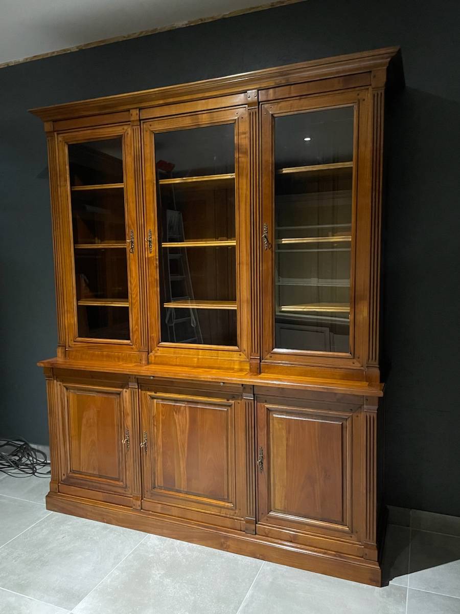 Bibliothèque Merisier 1 Porte Vitrée