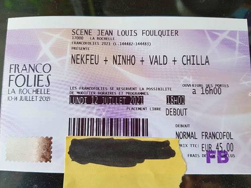 Billet Nekfeu Francofolies